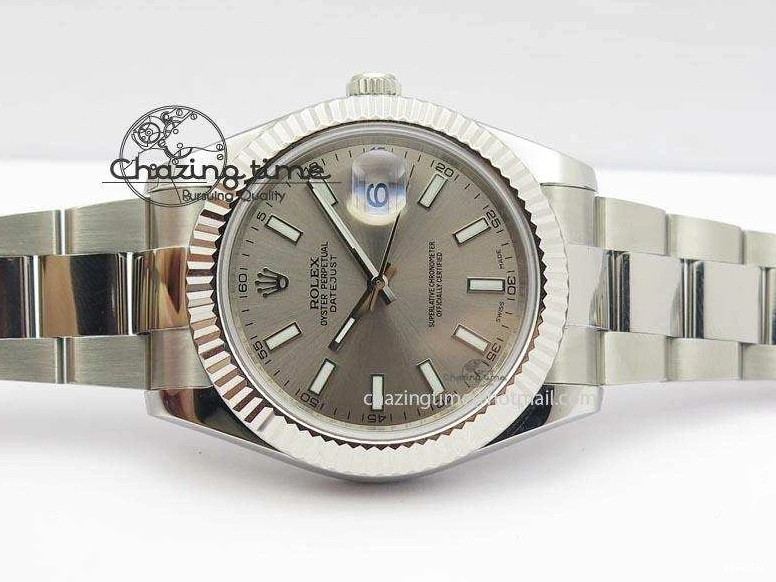 MiroTime 0213 Datejust II 116334 SS 41mm Sliver Gray Dial Sticks Markers On SS Bracelet A Cozy 3892